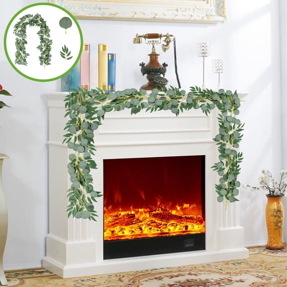 JGJJUGN Artificial Eucalyptus Rattan Garland 200cm Green Decorative Leaves for Wedding Party Decor Indoor Outdoor Home Decoration