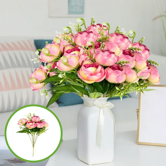 JGJJUGN Artificial Simulation Flower Bouquet Multicolor 33cm Plastic Faux Rose Arrangement Home Office Decoration