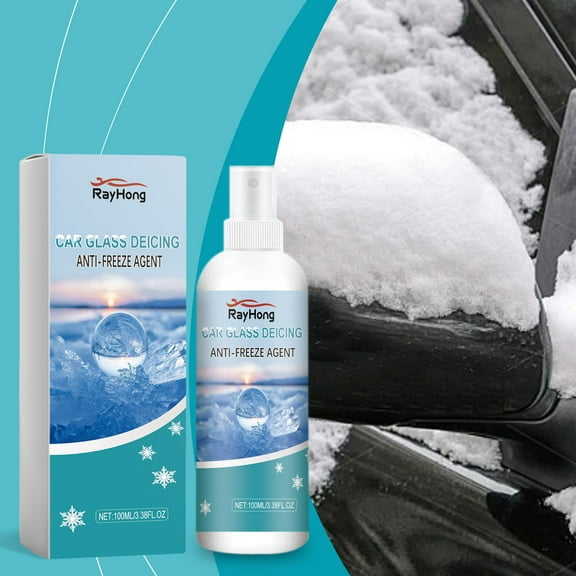 JGJJUGN Auto Glass Deicer Antifreeze Ice Melting Spray 100ml Fast Defroster Windshield Protection Easy Clean for Safe Visibility