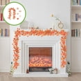 thumbnail image 1 of JGJJUGN Autumn Maple Leaf Rattan Decoration 200cm Orange Faux Vine for Thanksgiving Home Decor Halloween Party Table Centerpiece, 1 of 6