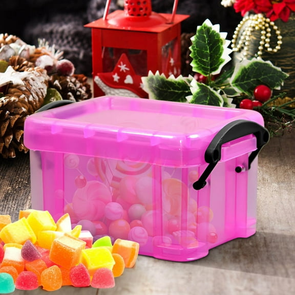 JGJJUGN Candy Color Mini Storage Box, Transparent Organizer for Jewelry and Small Items, 0.14L Cute Lock Glove Box, Portable and Multifunctional Storage Solution