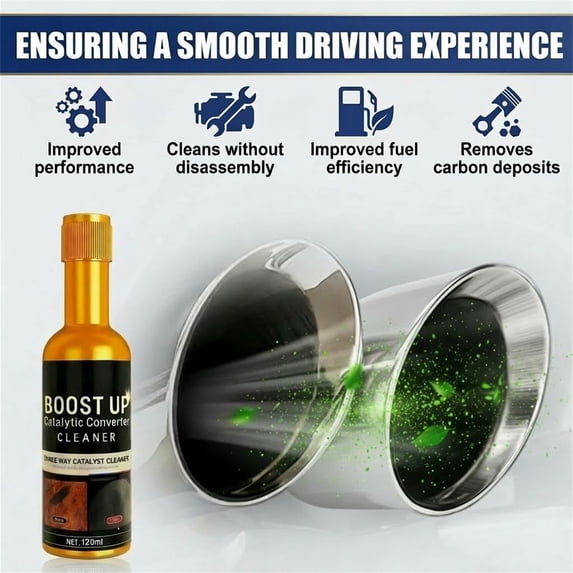 JGJJUGN Catalytic Converter Cleaner - Engine Carbon Cleaner, Exhaust System Additive, Fuel System Cleaner for Gasoline Vehicles, Reduces Carbon Buildup, Improves Performance, 120ml