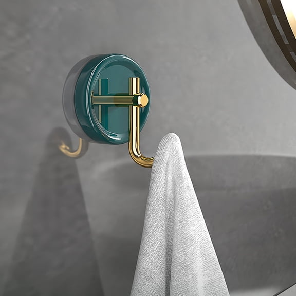 JGJJUGN Ceramic Gold Clothes Hook Adhesive Wall Hook for Bathroom Kitchen Entryway Durable Space-Saving Design Easy Installation