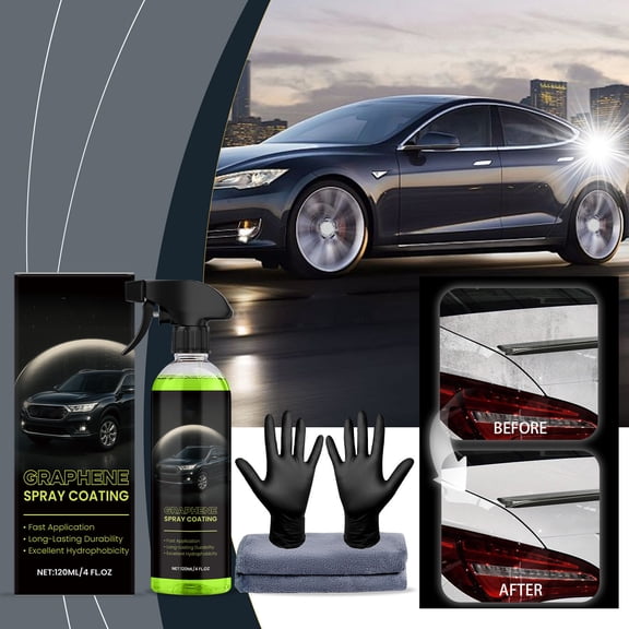 JGJJUGN Ceramic Spray Coating 120ML, 3-in-1 Auto Care for Paint, Wheels & Glass, Hydrophobic Protection, Easy Application, High Gloss Finish
