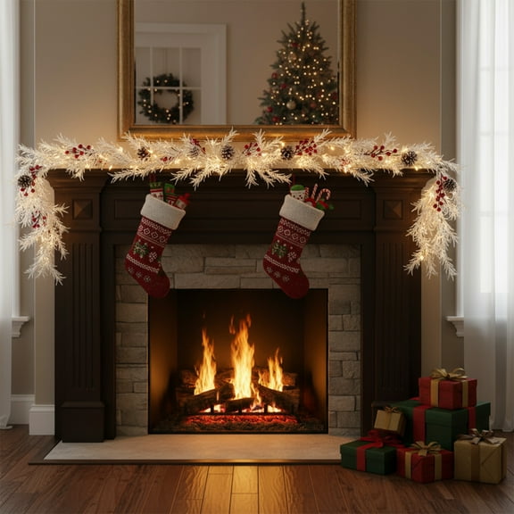 JGJJUGN Champagne White Artificial Vines Leaves Branches - Glitter Gold Powder Christmas Decorations - 180cm Faux Floral Garland for Holiday Home Decor, Indoor and Outdoor Use