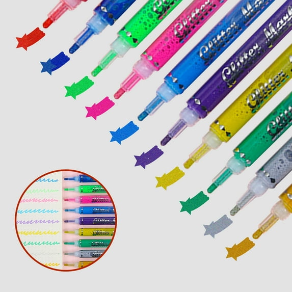 JGJJUGN Colorful Dual Line Outline Markers Set, 10 Pack Metallic Watercolor Pens, Ideal for DIY Projects, Art Painting, Scrapbooking, and Calligraphy