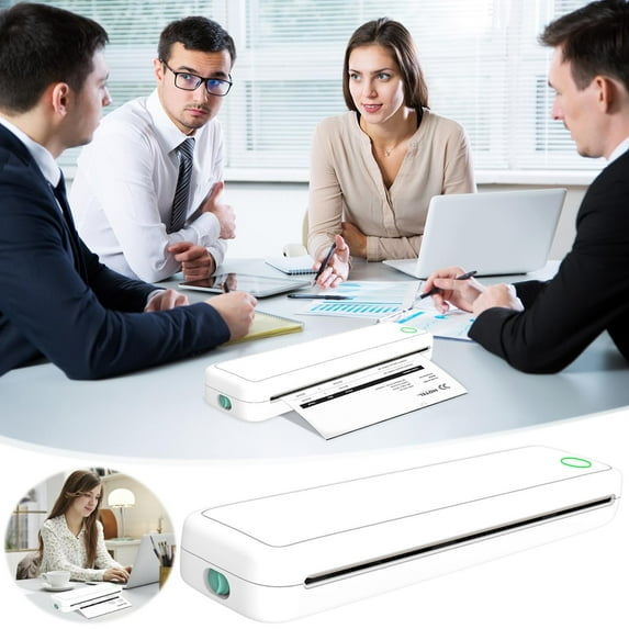 JGJJUGN Compact Bluetooth Thermal Printer A4 High-Definition Wide Format Ink-Free Printing for Photos, Homework, Documents, Portable and Economical