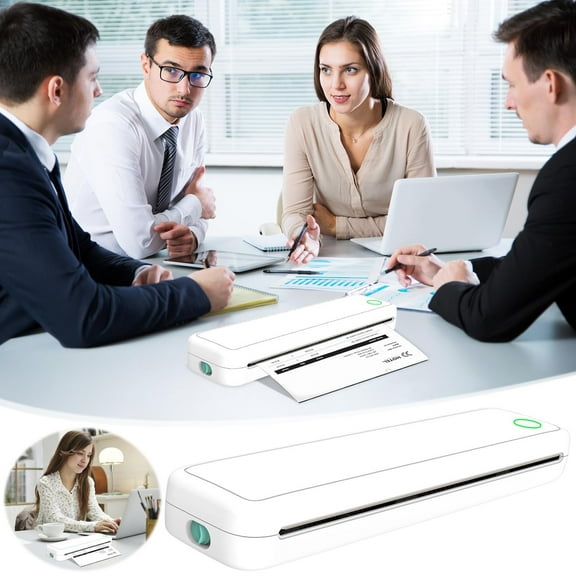 JGJJUGN Compact Bluetooth Thermal Printer A4 High-Definition Wide Format Ink-Free Printing for Photos, Homework, Documents, Portable and Economical