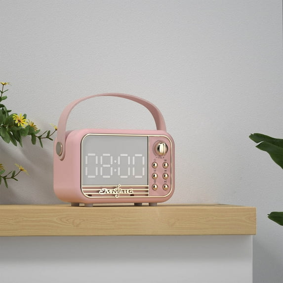 JGJJUGN Creative Bluetooth Speaker with Clock Display - Wireless Mini Subwoofer for Home Karaoke, Outdoor Camping, and Live Performance