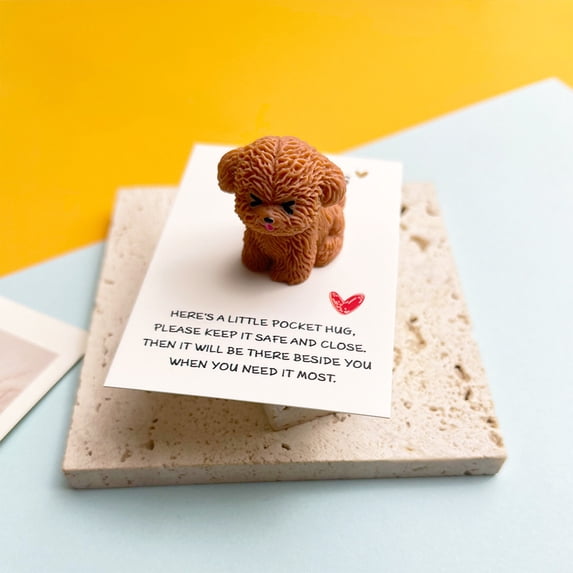 JGJJUGN Cute Teddy Pocket Card Small Dog Series Greeting Card Decorative Gift Card Resin Card for Keepsake Notes & Special Occasions, Perfect for Gifting & Celebrations