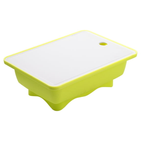 JGJJUGN Cutting Board with Colander Set, 2-in-1 Kitchen Prep Station, Food-Grade Plastic Washing Basin, Multifunctional Chopping Board, Drainage Basket for Vegetables Dishes