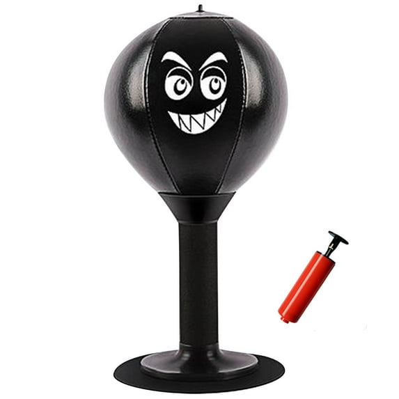 JGJJUGN Desktop Boxing Sandbag, Tabletop Speed Bag, Punching Stress Relief Tool, Compact Exercise Equipment, Leather Boxing Bag with Suction Cup Base, Adult Workout Gift
