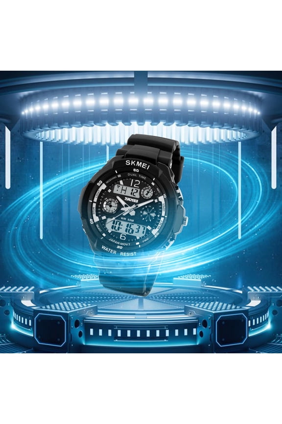 Digital Sports Watch Waterproof Outdoor Multi-Function Stopwatch LED Backlight Digital Display Wristwatch for Men and Women, Rugged Resin Sport Watch with Alarm and Night Light