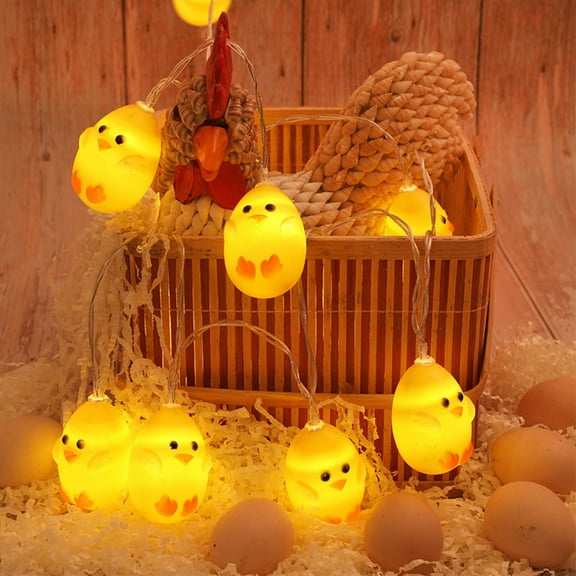 JGJJUGN Easter LED Chick String Lights - Colorful Broken Chicken Lights for Outdoor and Indoor Decor - Battery-Powered Ambiance Lighting for Spring Celebrations - 300cm Long Decorative Fairy Lights