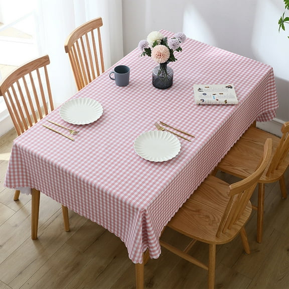 JGJJUGN Easter Tablecloth Waterproof Oil Resistant Picnic Cloth Holiday Table Runner Spring Decoration Outdoor Camping Table Cover Pink Lace 120x160cm Functional Dining Accessory