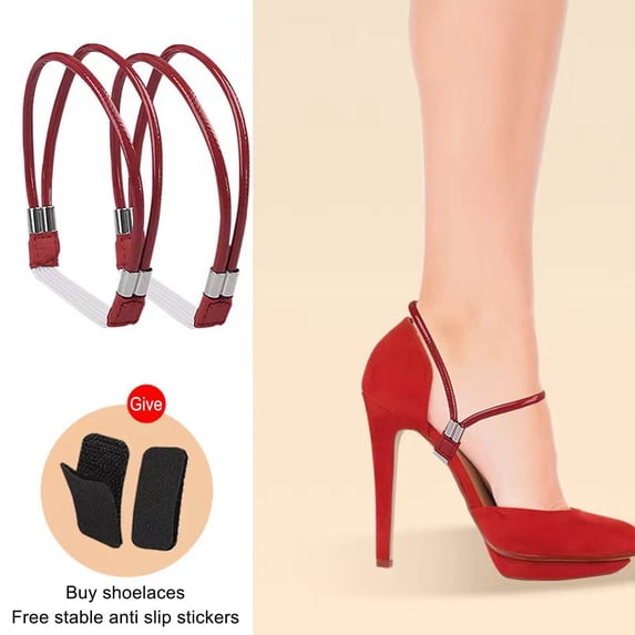 JGJJUGN Elastic High Heel Shoe Straps, Replacement Ankle Straps for Heels, Rhinestone Shoe Straps, Antiloose High Heel Accessories, Comfortable Shoe Fixing Straps for Events