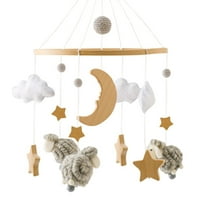 JGJJUGN Felt Mobile Crib Decor Wooden Star Moon Hanging Toy Soft Safe Handcrafted for Nursery Soothing Vibes Stylish Baby Room Decoration