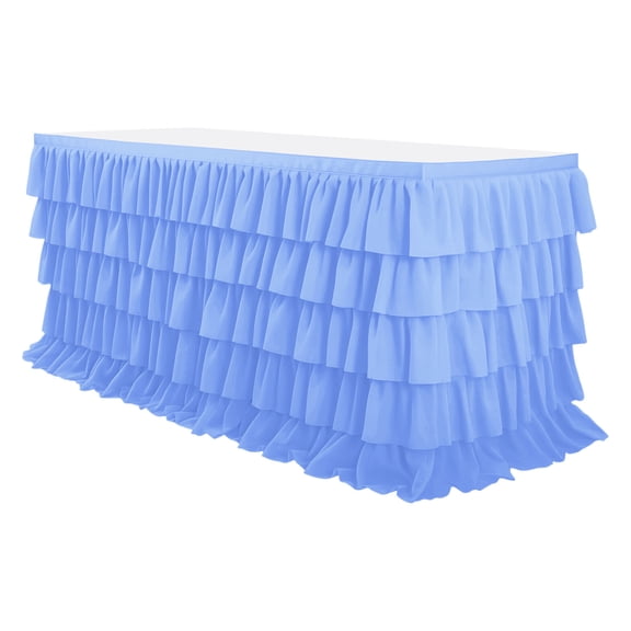 JGJJUGN Five-Layer Pleated Tablecloth | Elegant Party Table Cover | Soft Fabric Table Protector | Multi-Color Options for Weddings & Events