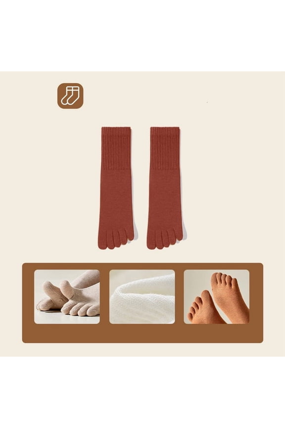 Five Toe Socks, Breathable Cotton Toe Socks, Anti-Odor Mid-Calf Socks, Moisture-Wicking Moisture Control Socks, Ribbed Cuff Design for Comfort, One Size Fits All