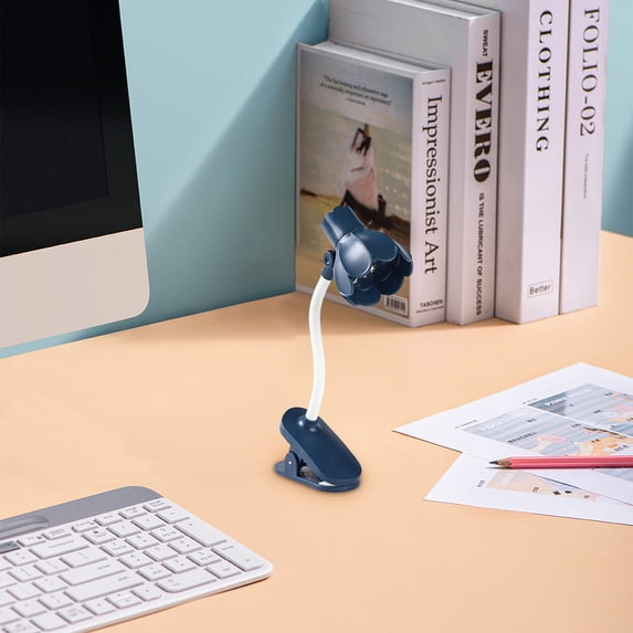 JGJJUGN Folding LED Desk Lamp, Portable Night Light, Magnetic Clip Lamp, Warm Color Eye Protection Light, Adjustable Brightness Reading Light, Unique Flower Design for Home Decor