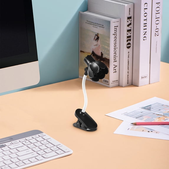 JGJJUGN Folding LED Desk Lamp, Portable Night Light, Magnetic Clip Lamp, Warm Color Eye Protection Light, Adjustable Brightness Reading Light, Unique Flower Design for Home Decor