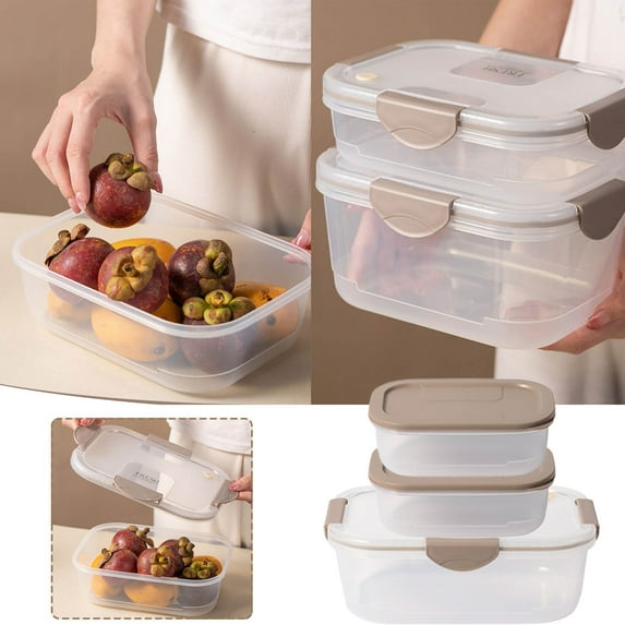 JGJJUGN Food Storage Containers Set – Bento Lunch Box, Meal Prep Containers, Reusable Airtight Microwave Safe Plastic Boxes for Home Travel Picnic 3-Pack