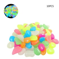JGJJUGN Glow in the Dark Pebbles, Luminous Stones for Garden Decor & Aquariums, Colorful Rocks, Eco-Friendly Night Lighting, DIY Outdoor & Indoor Decoration, 10 pcs
