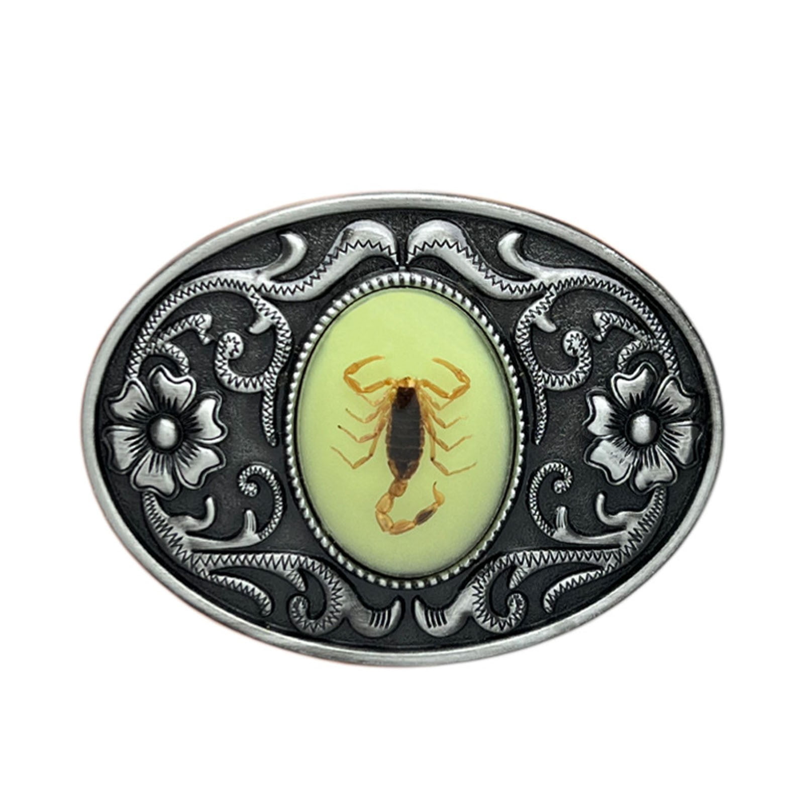 JGJJUGN Glow in The Dark Scorpion Belt Buckle Gothic Fashion