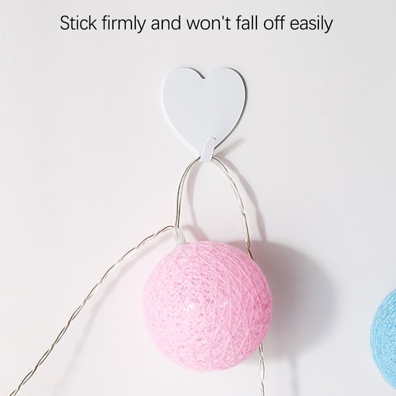 JGJJUGN Heart-shaped Sticky Hook - Adhesive Wall Hook for Home Decor - Stainless Steel Bead Hook - Cute Love Design, Easy Installation, Strong Hold