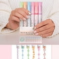thumbnail image 1 of JGJJUGN Highlighter Pen Set Border Marker 6 Colours Unique Patterns for Art Journals Notebooks Scrapbooking Projects, 1 of 3
