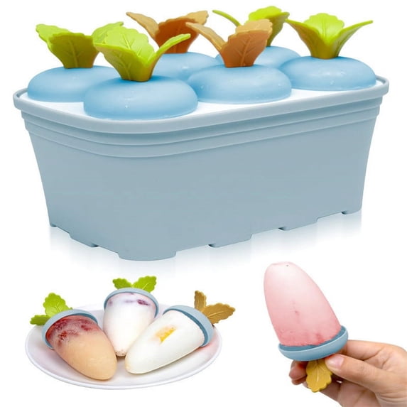 JGJJUGN Homemade Ice Cream Molds | DIY Popsicle Maker | DIY Frozen Treats | Ice Cream Pop Molds | Reusable Ice Block Boxes | Food-Grade Plastic, Easy to Clean, Multiple Compartments