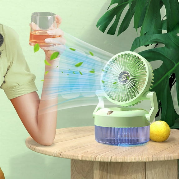 JGJJUGN Household USB Desktop Fan, Charging Portable Humidifier, Spray Air Cooler with Night Light, Adjustable 180° Angle, 3-Speed Turbo Blades, Silent Operation for Home Office