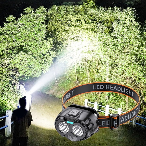 JGJJUGN Induction Headlamp Rechargeable LED Head-mounted Flashlight Ultra-bright Miner's Lamp Outdoor Fishing Light Multi-mode Waterproof Portable 360° Illumination Long Battery Life