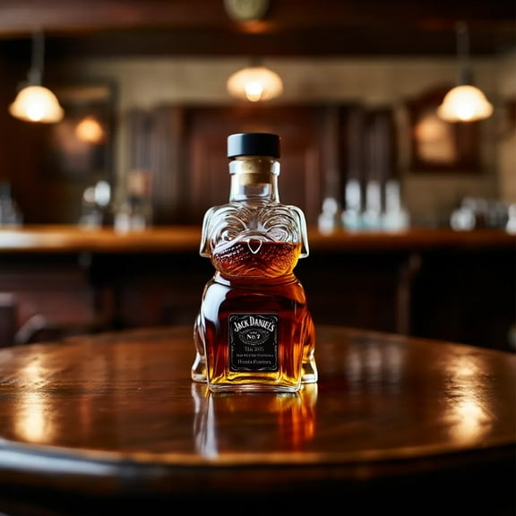 JGJJUGN Inventive Dog Whiskey Bottle, Clear Borosilicate Glass Decanter, Unique Shaped Liquor Container, Stylish Whiskey Server, Perfect for Gift or Home Use, 300ml Capacity