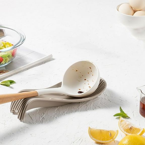 JGJJUGN Kitchen Utensils Tray, Silicone Spoon Rest, Cooking Spatula Holder, Insulated Spoon Pad, Kitchen Organizer, Heat-Resistant Utensil Tray, Multi-Purpose Spoon Rack, Easy to Clean