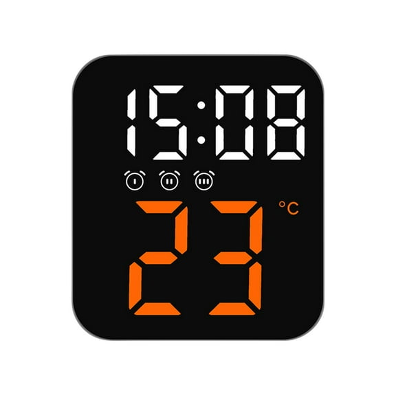 JGJJUGN LED Digital Alarm Clock with Voice Control, Adjustable Brightness, Night Mode, Multi-scene Wall Clock for Practical Use
