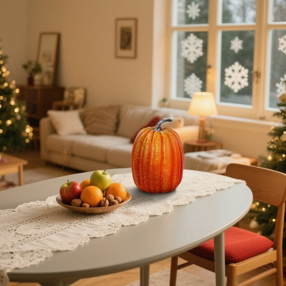 JGJJUGN Large Black Foam Pumpkin Model | Halloween & Christmas Decoration | Realistic Faux Pumpkin Prop | Versatile Indoor/Outdoor Festive Decor