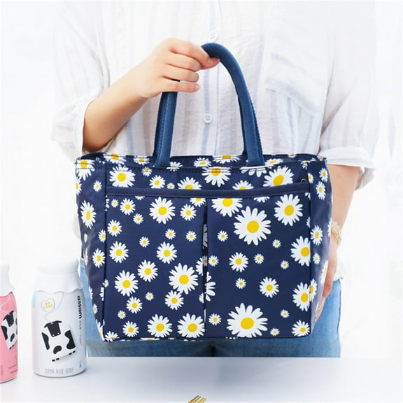 JGJJUGN Large Capacity Insulated Lunch Bag | Thermal Picnic Tote | Reusable Food Carrier | Eco-Friendly Lunch Box | Travel Cooler Bag | Hot & Cold Food Storage 24X14X20cm