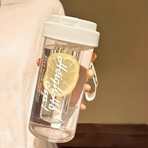 JGJJUGN Large Capacity Water Cup with Straw, Herbal Tea Infuser Mug, 600ml Clear Plastic Bottle, Leak-Resistant Travel Tumbler, Wide Mouth for Easy Cleaning, Versatile Drinkware