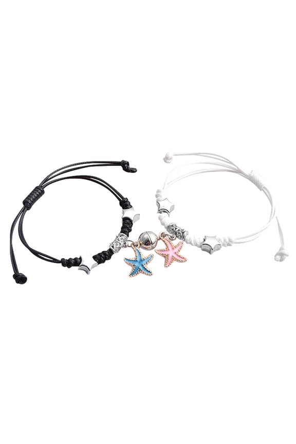 Magnetic Attraction Couple Bracelet Set of 2, Adjustable Pendant Bracelets, Romantic Matching Jewelry for Lovers, Anniversary Gift, Wedding Decoration, Special Occasion Accessory