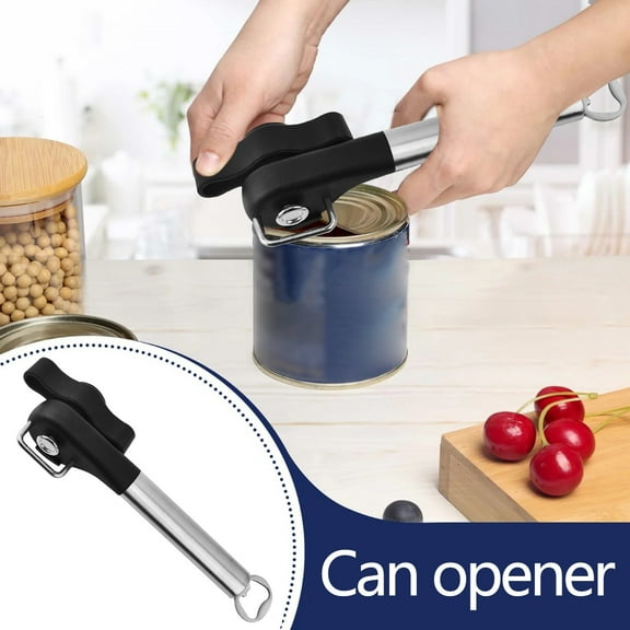 JGJJUGN Manual Can Opener, Stainless Steel Can Opener, Side-Opening Can Knife, Ergonomic Handle Can Tool, Safe Kitchen Gadget for Cooking, Camping, and Events