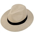 thumbnail image 1 of JGJJUGN Men's Top Hat, Linen Sunshade Hat, Cowboy Hat for Travel, Leisure, Middle-aged & Elderly, Flat Edge with Handstitched Design, Stylish Sun Protection, 1 of 1