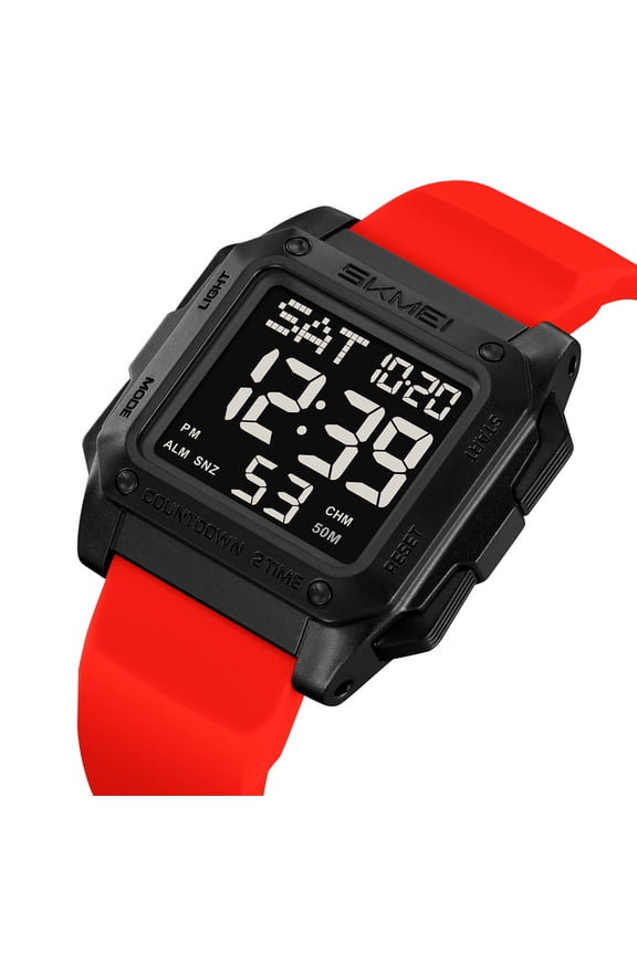 Men's Waterproof Digital Sports Watch with Luminous Display, Sports Timing Watch, Multi-Functional Outdoor Watch, Hiking Camping Running Swimming Exercise Watch