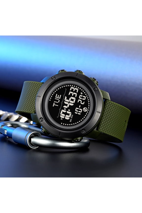 Men's Waterproof Digital Sports Watch, Outdoor Sports Timepiece, Luminous Display, Multi-Functional Athletic Watch, Durable for Hiking, Running, Swimming, Camping Activities
