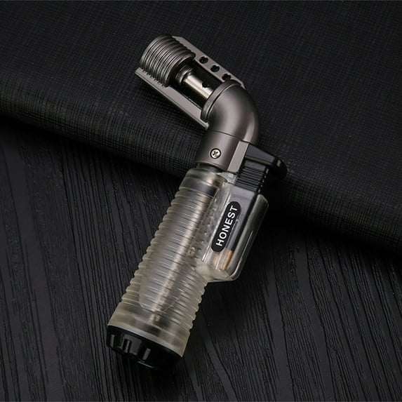 JGJJUGN Metal Butane Torch Lighter, Mini Handheld Blow Torch, Adjustable Flameless Kitchen BBQ Lighter, Windproof Flameproof Burner, Rechargeable Welding Gun, High-Temperature Gas Igniter