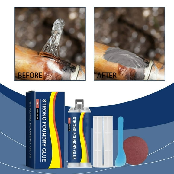 JGJJUGN Metal Repair Adhesive Glue 2pc 85ml, High-Temperature Resistant, Strong Bonding for Iron & Steel Castings, Quick Curing for Repairs