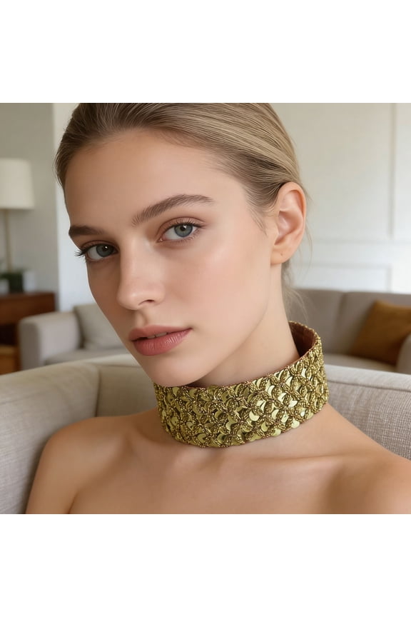 Metal Sequin Choker Necklace for Women, Sparkling Velvet Collar Necklace, Party Accessory, Festival Jewelry, Stylish Neck Piece, Versatile Fashion Accessory, Ideal Gift for Any Occasion