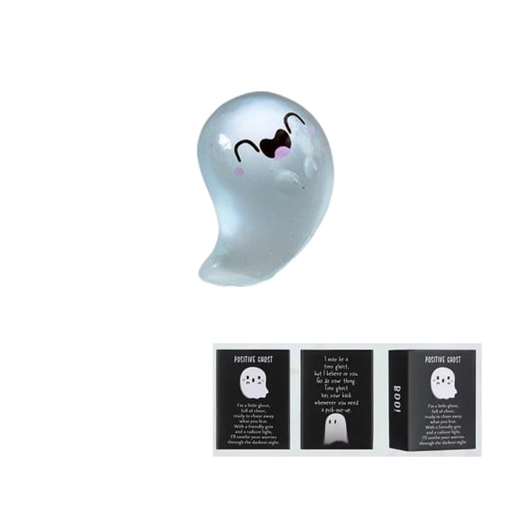 JGJJUGN Mini Ghost Figures Set, Luminous Resin Ghosts, Glow in the Dark Party Decorations, Spooky Collectibles, Ideal for Halloween Displays, Unique Gift Box with Surprise Ghosts