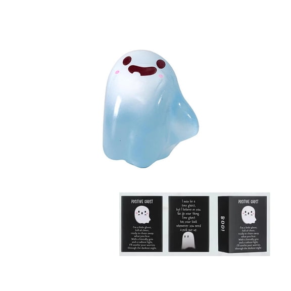 JGJJUGN Mini Ghost Figures Set, Luminous Resin Ghosts, Glow in the Dark Party Decorations, Spooky Collectibles, Ideal for Halloween Displays, Unique Gift Box with Surprise Ghosts