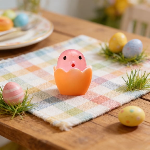 JGJJUGN Mini Light-Up Easter Chick Figurines, Colorful Chick Statues, Decorative Chick Ornaments, Festive Garden Decor, Ideal for Easter Egg Stuffers and Holiday Celebrations